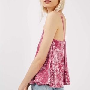 Topshop Crushed Velvet Swing Cami Top